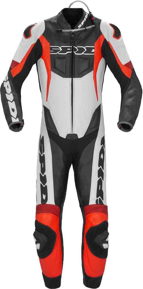 Spidi Sport Warrior Pro Terno de couro de motocicleta perfurado de uma peça