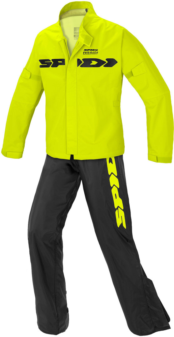 Spidi Sport Rain Kit 2-Piece Motorcycle Rainsuit, black-yellow, Size L, black-yellow, Size L
