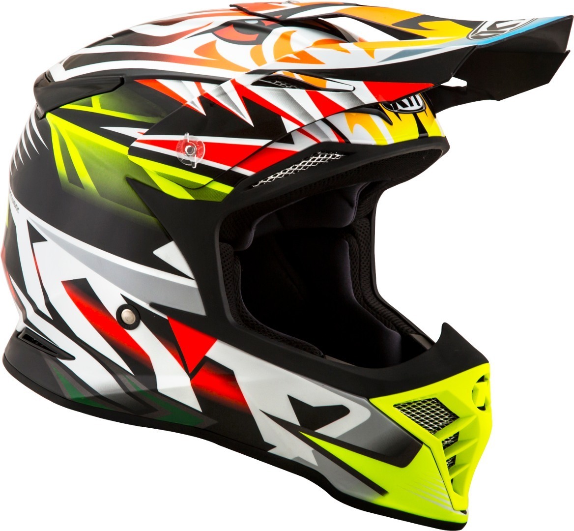 KYT Skyhawk Temper Motocross Helmet, yellow, Size S, yellow, Size S