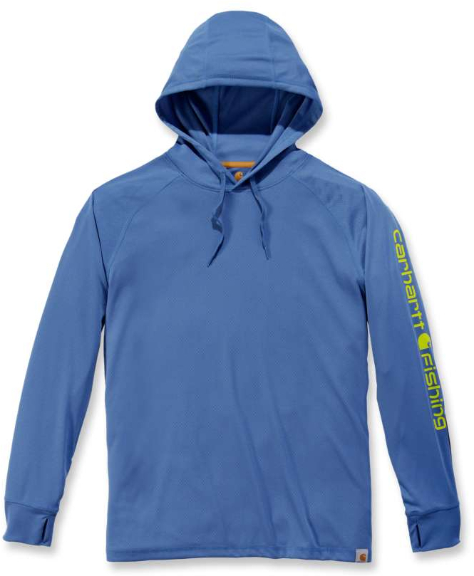 Image of Carhartt Force Pesca Graphic Hoodie, blu, dimensione XS