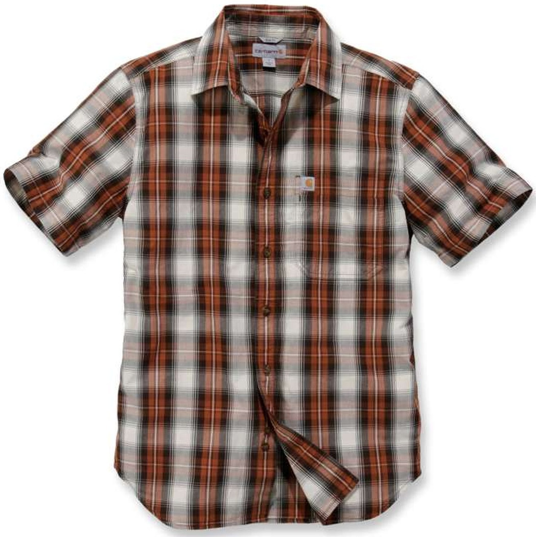 Carhartt Essential Kortärmad skjorta, vit-röd, storlek M