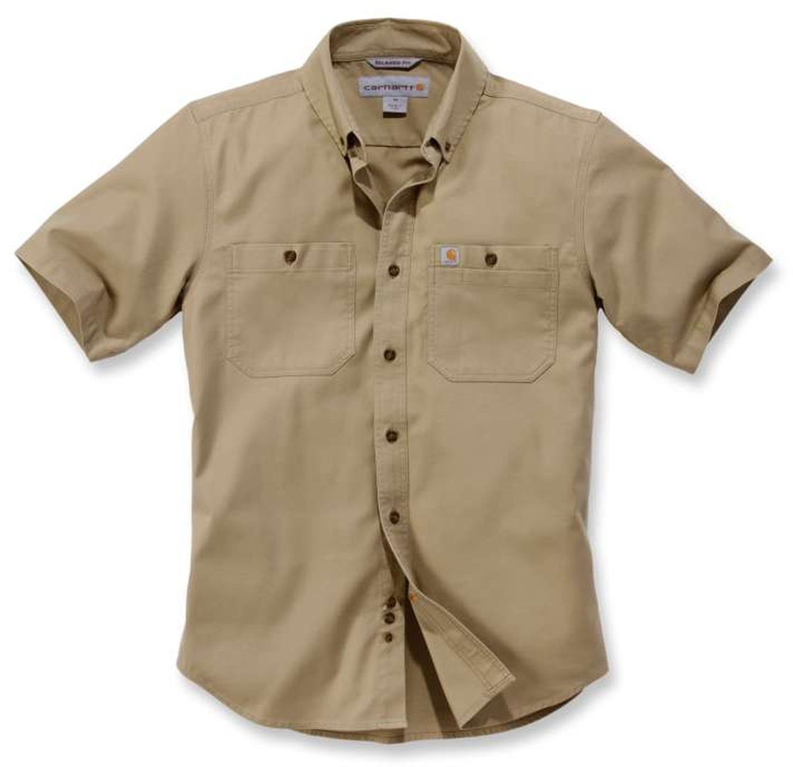 Carhartt Rugged Flex Rigby Work Kortärmad skjorta, grön-brun, storlek L