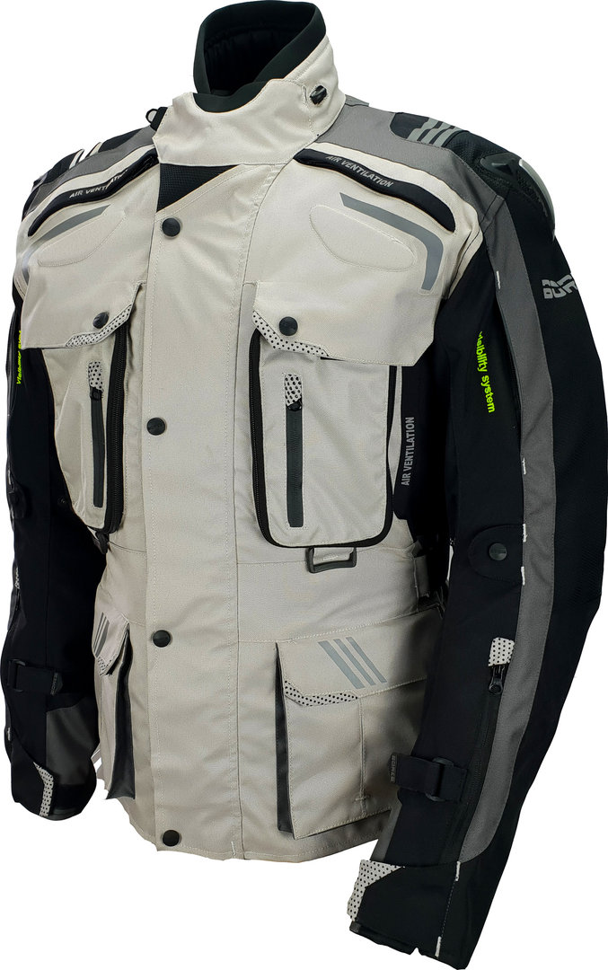 Bores Eduardo Motorcycle Textile Jacket, black-grey, Size M, black-grey, Size M