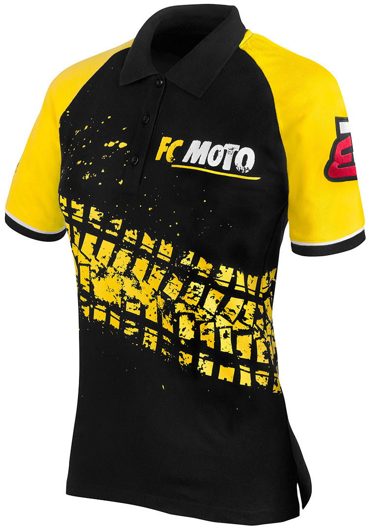 FC-Moto Corp Ladies Polo Shirt, black-yellow, Size S for Women, black-yellow, Size S for Women