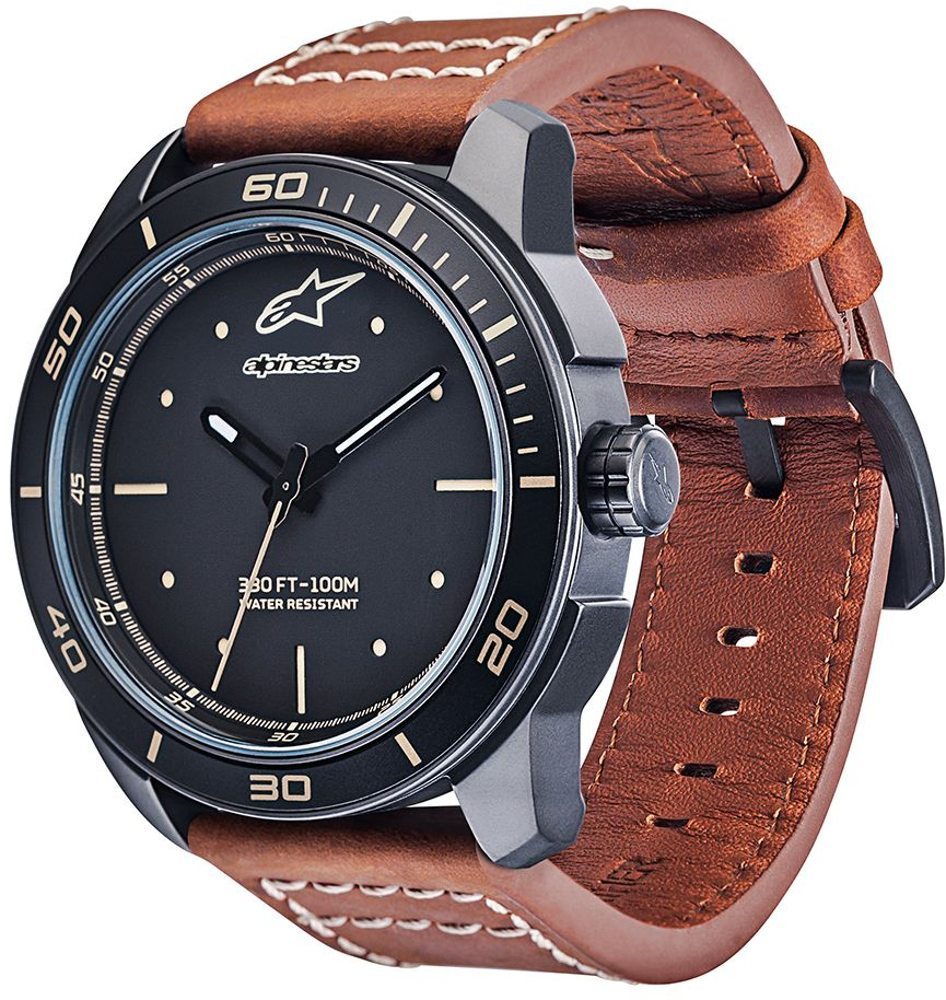 Alpinestars Tech Heritage Black Matte Armbanduhr, braun, braun