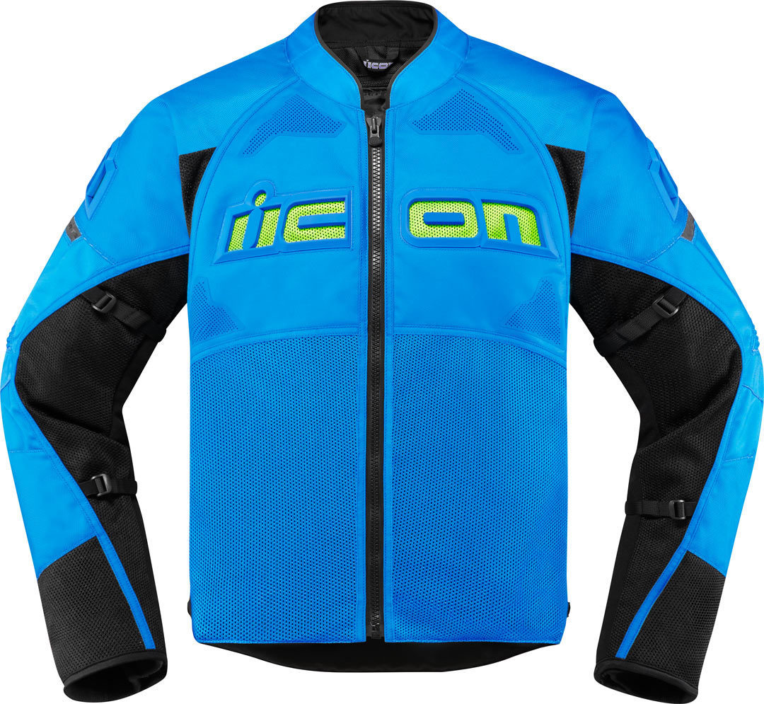 Image of Icon Contra2 Giacca moto in tessuto, blu, dimensione 4XL