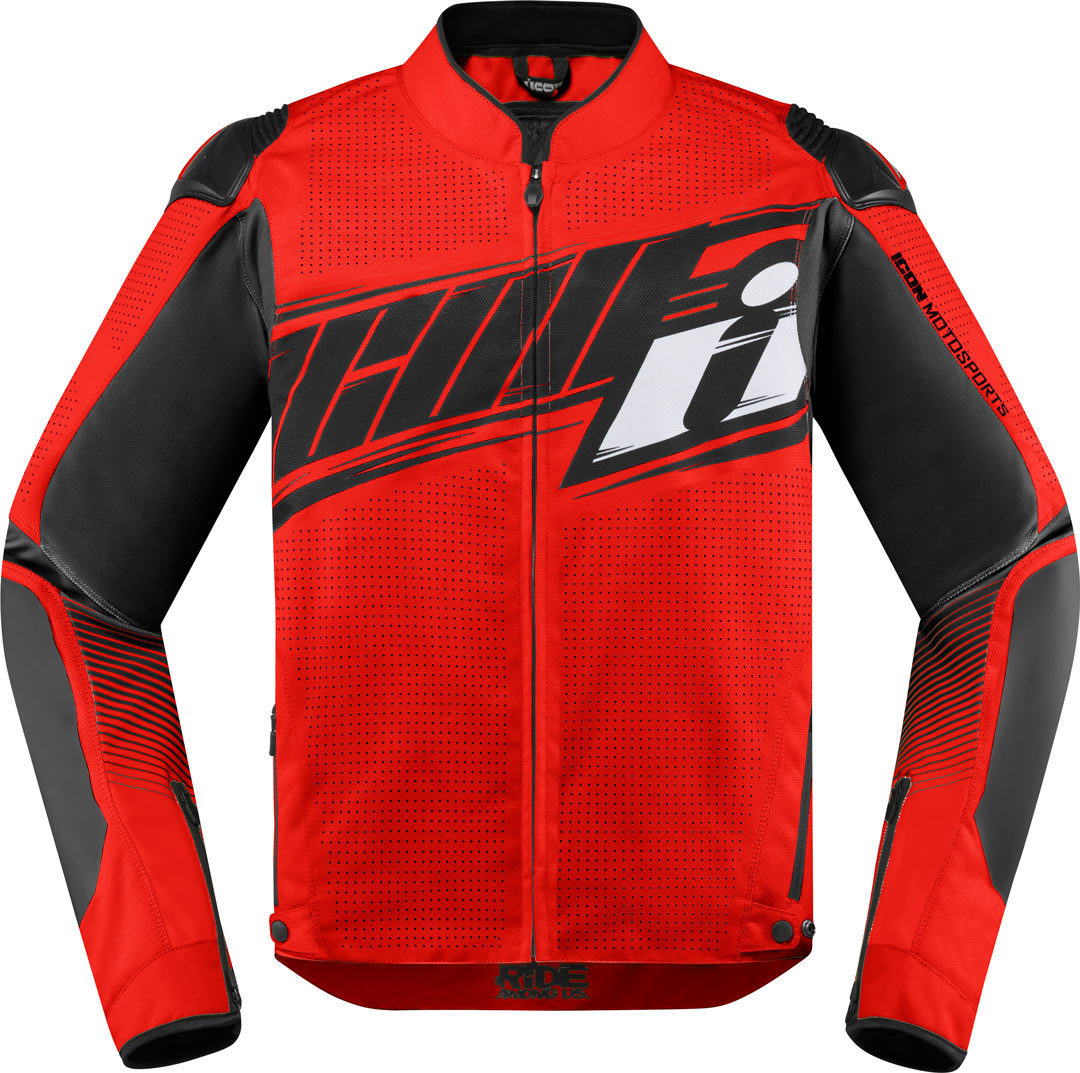 Icon Overlord SB2 Prime Motorcycle Textile Jacket, red, Size S, red, Size S