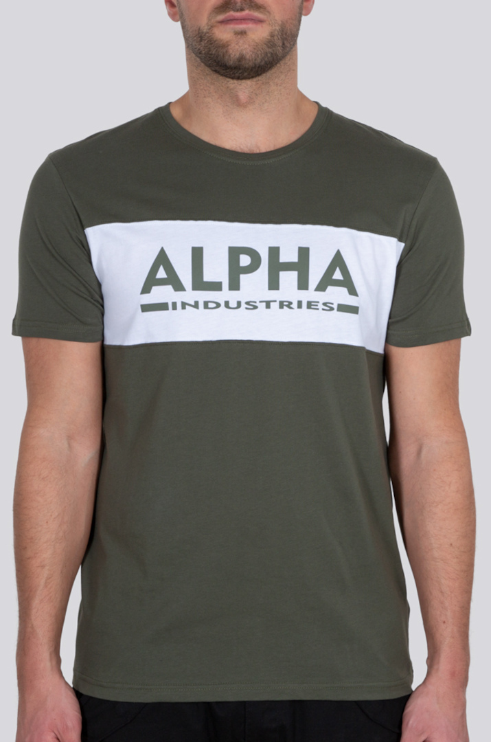 Alpha Industries Alpha Inlay T-Shirt, grün, Größe L, grün, Größe L