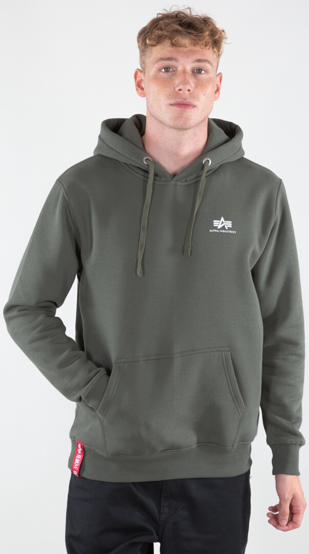 Alpha Industries Alpha Basic Small Logo Hoodie, grün, Größe XS, grün, Größe XS