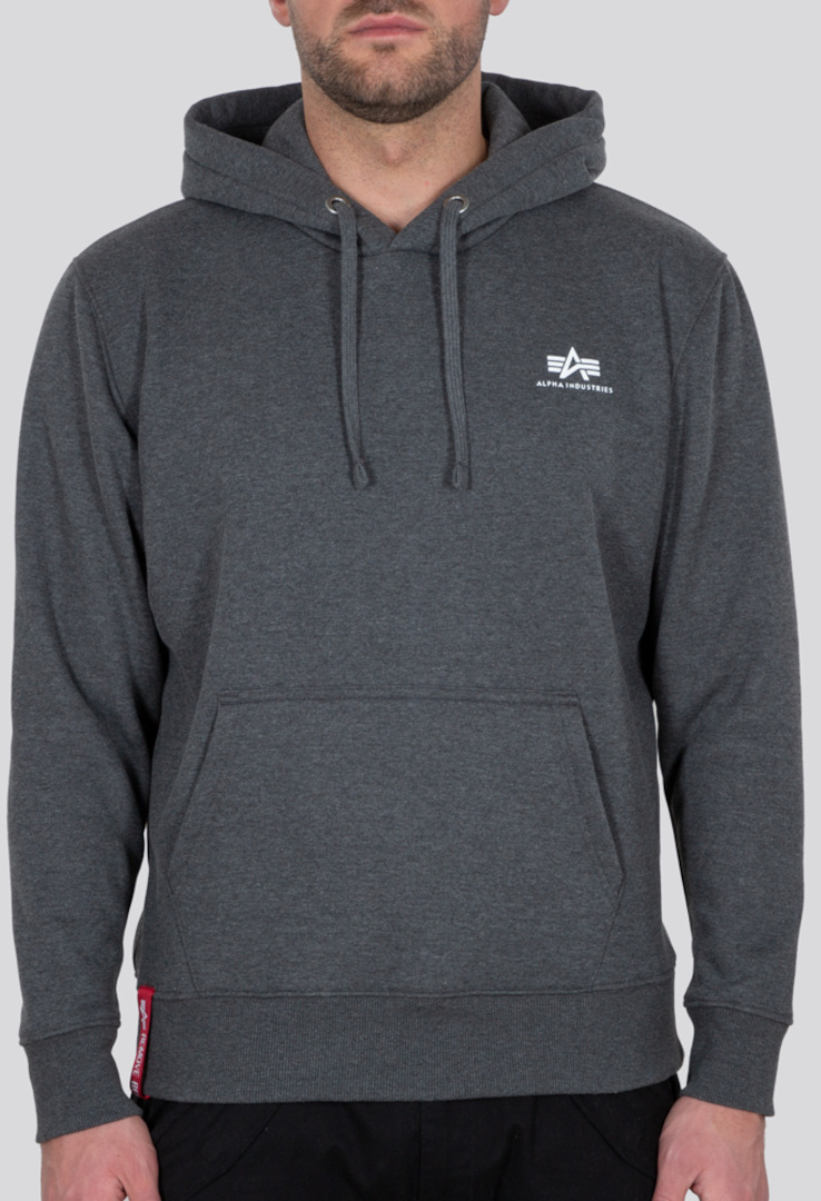 Alpha Industries Alpha Basic Small Logo Hoodie, grau-weiss, Größe 3XL, grau-weiss, Größe 3XL