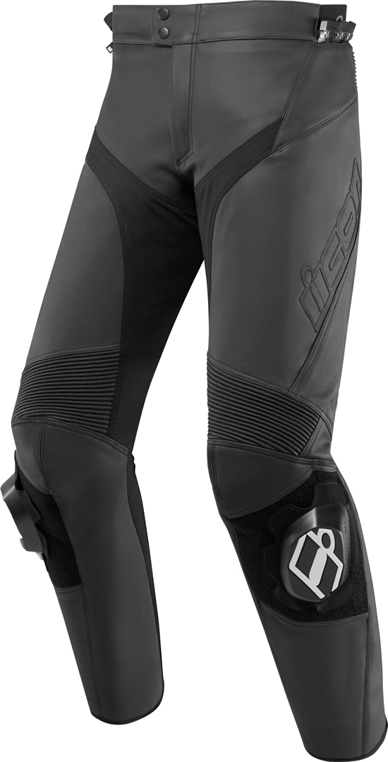 Image of Icon Hypersport 2 Pantaloni moto in pelle, nero, dimensione 56
