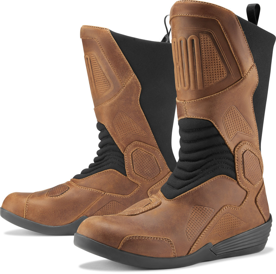 Icon Joker WP Motorcycle Boots, brown, Size 43, brown, Size 43