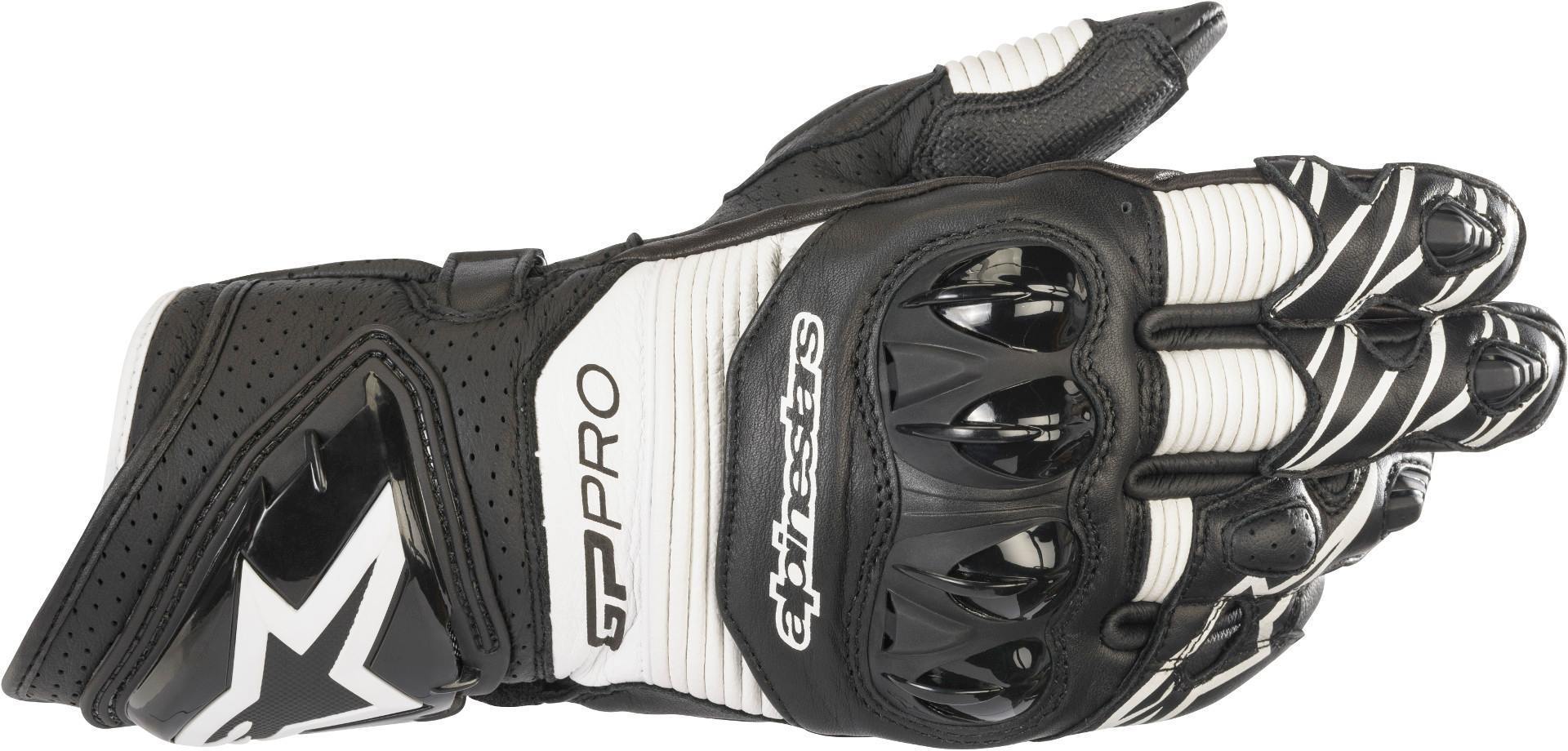 Alpinestars GP PRO R3 Motorradhandschuhe, schwarz-weiss, Größe M, schwarz-weiss, Größe M