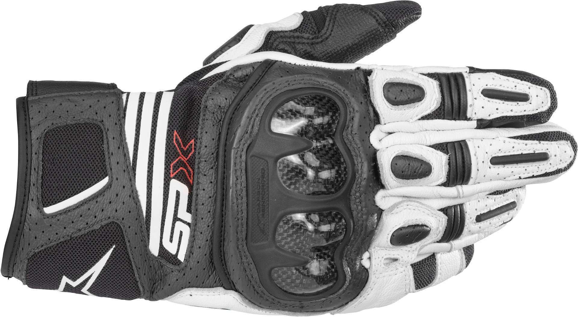 Alpinestars SP X Air Carbon V2 Мотоцикл перчатки Черный/Белый 2XL 