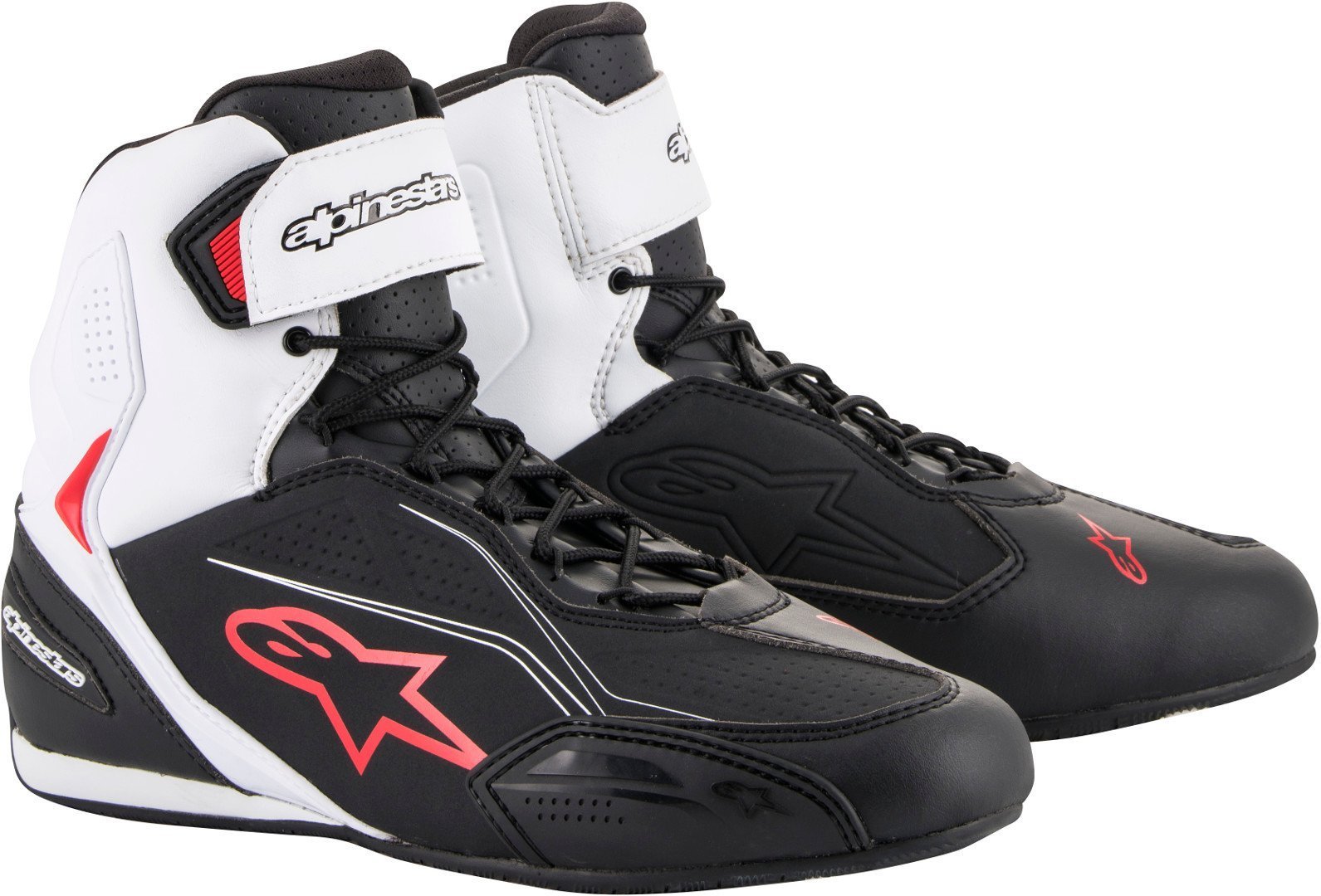 Alpinestars Faster-3 Motorcycle Shoes, black-white-red, Size 45, black-white-red, Size 45