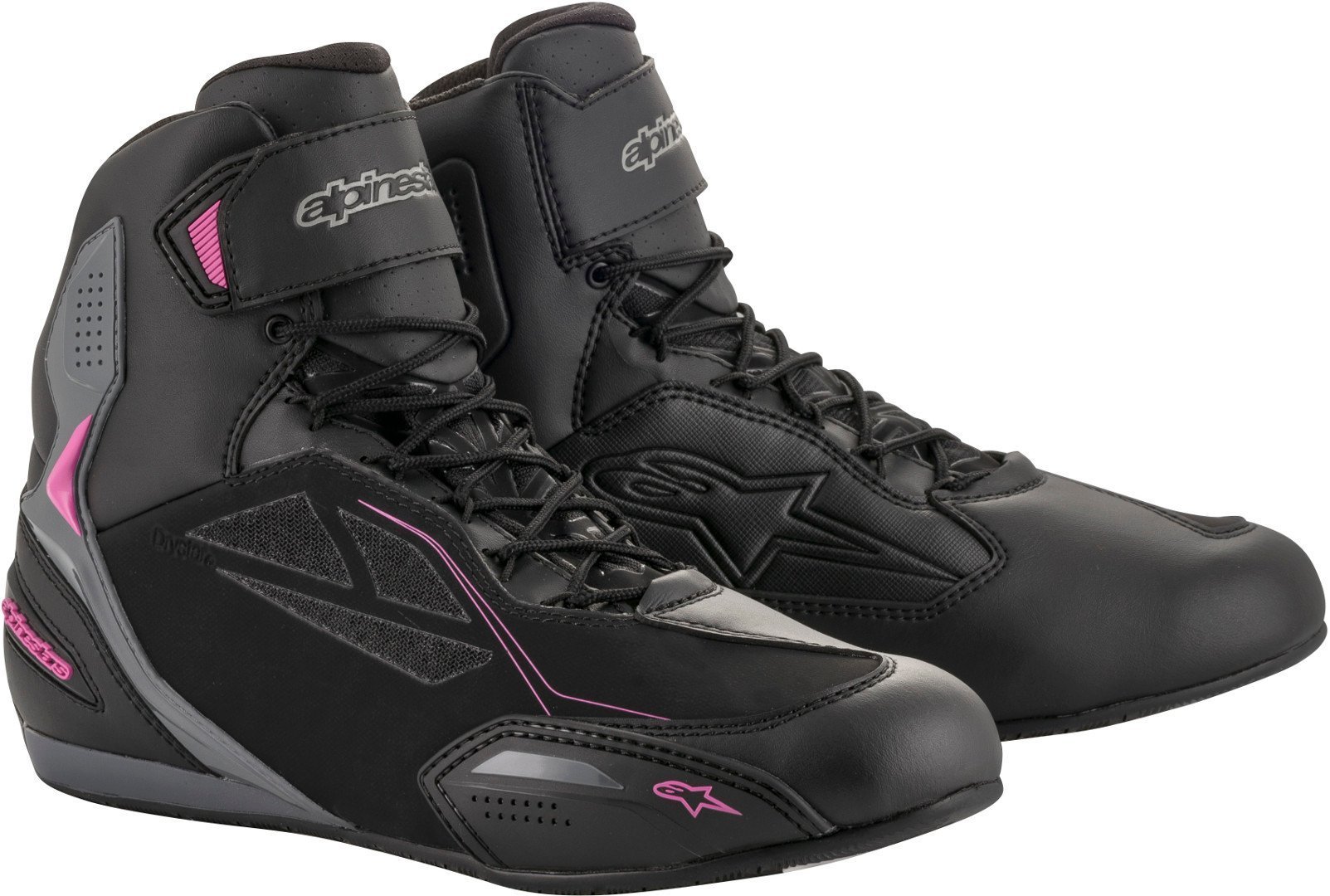 Alpinestars Stella Faster-3 Drystar Дамы мотоцикл обувь Черный/Серый/Розовый 8,5 (40,5) 