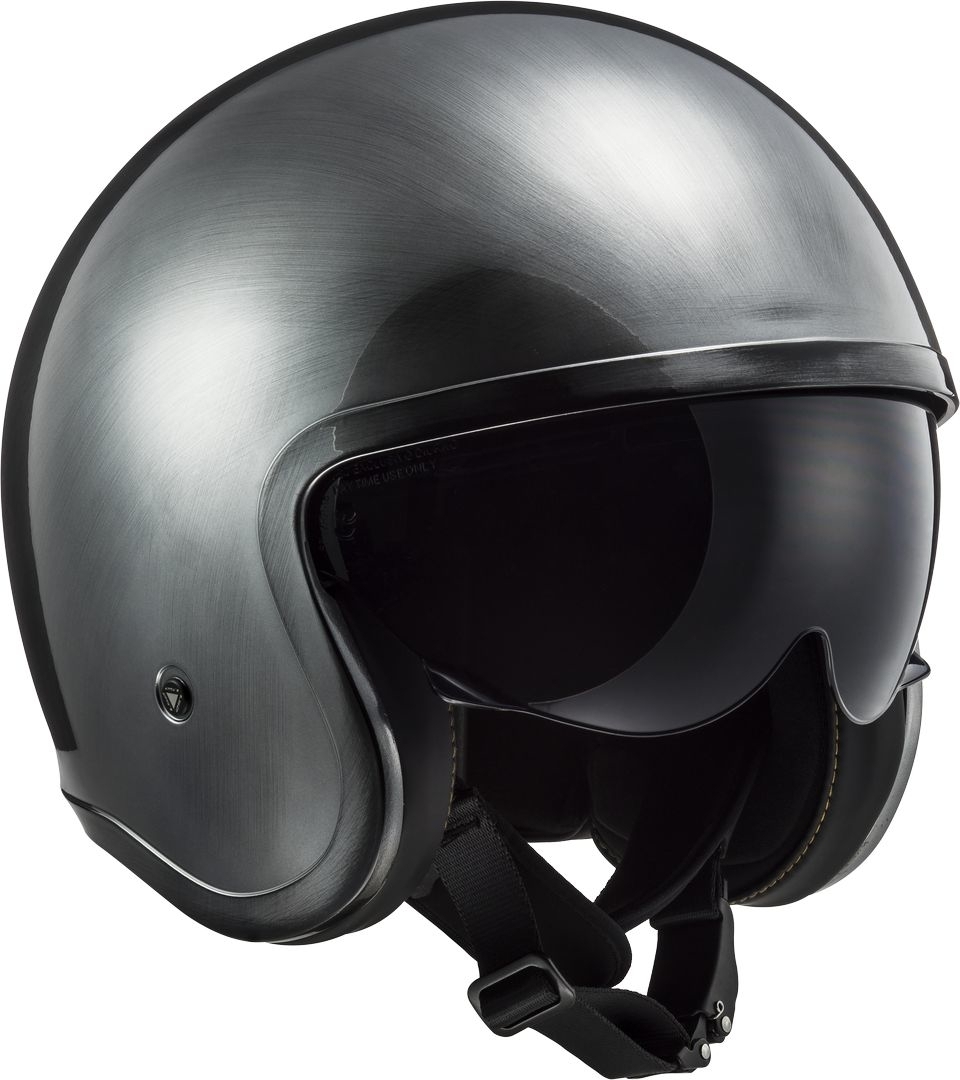 LS2 OF599 Spitfire Jeans Titanium Jet Helmet, silver, Size M, silver, Size M
