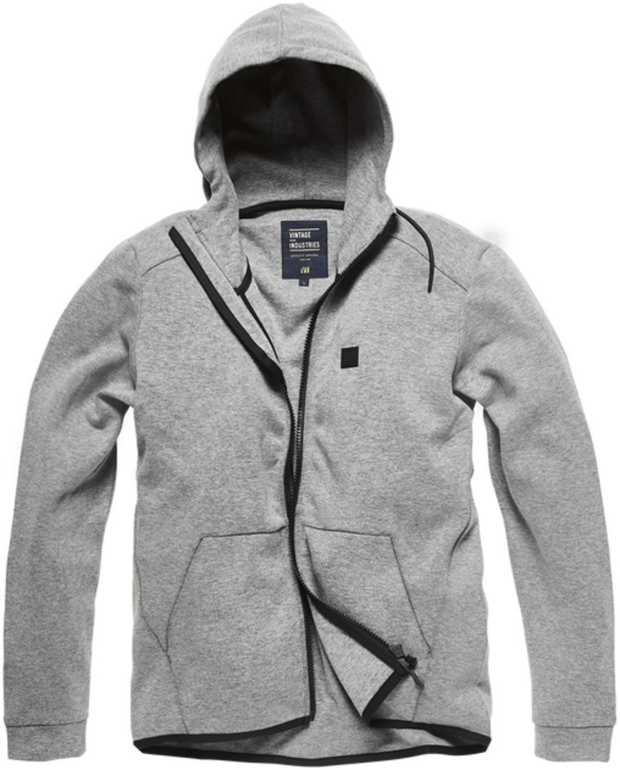 Image of Vintage Industries Albury Felpa con cappuccio zip, grigio, dimensione M