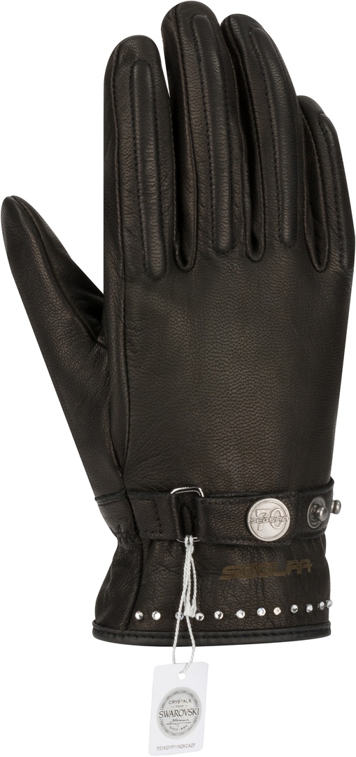 Segura Cox Crystal Swarovski Women's Motorcycle Gloves, black, Size M, black, Size M for Women
