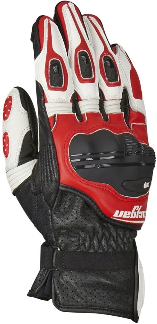 Furygan RG-21 Motorcycle Gloves, black-white-red, Size XL, black-white-red, Size XL