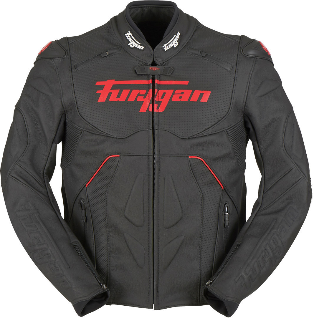 Furygan Raptor Evo Motorcycle Leather Jacket, black-red, Size XL, black-red, Size XL