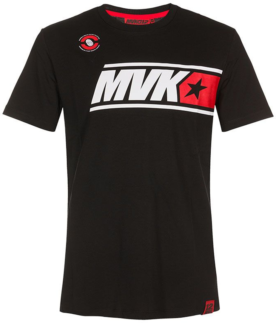 VR46 Maverick Vinales MVK T-Shirt, schwarz-weiss-rot, Größe S, schwarz-weiss-rot, Größe S