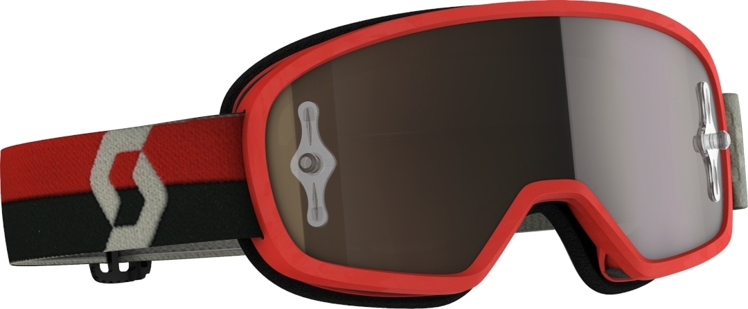 Scott Buzz Pro Chrome Kids Motocross Goggles, red, red, Size One Size