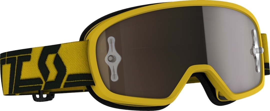 Scott Buzz Pro Chrome Kids Motocross Goggles, black-yellow, black-yellow, Size One Size