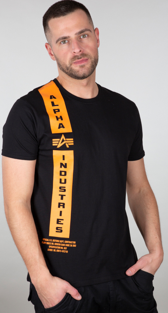 Alpha Industries Defense T-Shirt, schwarz-orange, Größe S, schwarz-orange, Größe S