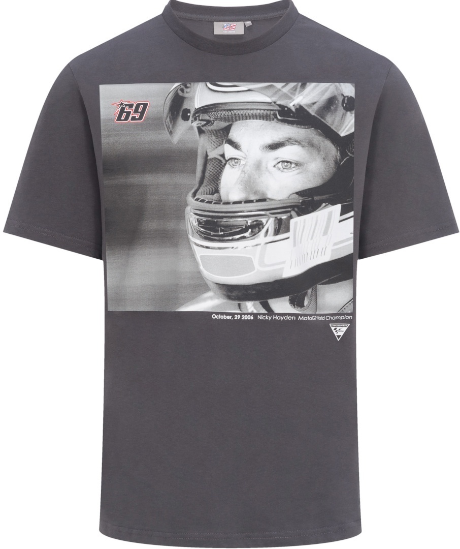 GP-Racing 69 Nicky Hayden Foto T-shirt, zwart-grijs, afmeting 2XL
