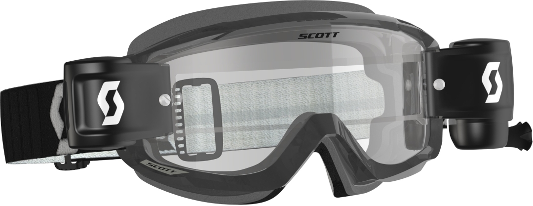 Scott Split OTG WFS Clear Motocross Goggles, black, black, Size One Size