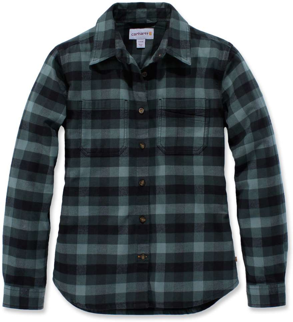 Carhartt Hamilton Damen Flanellhemd, schwarz-grün, Größe XS, schwarz-grün, Größe XS