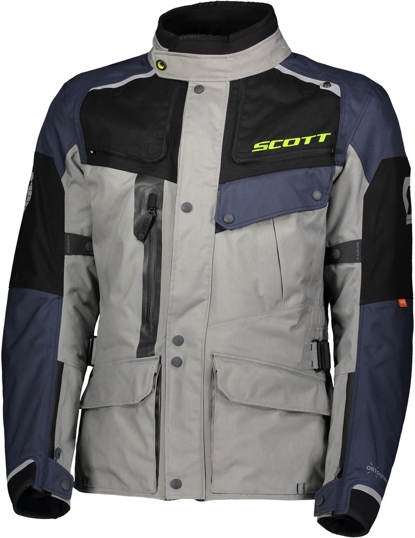 Scott Voyager Dryo Motorcycle Textile Jacket, grey-blue, Size S, grey-blue, Size S