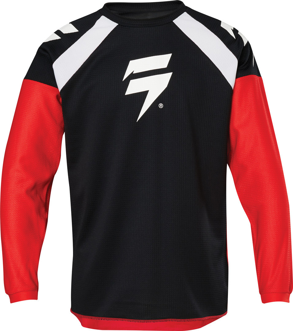 Shift Whit3 Label Race 1 Kinder Motocross Jersey, schwarz-rot, Größe L, schwarz-rot, Größe L