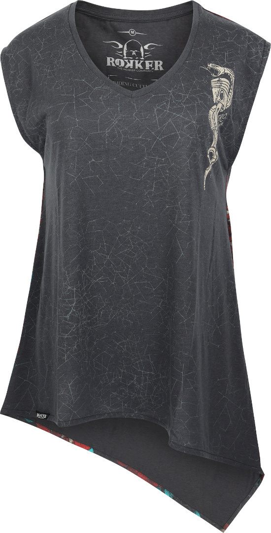 Rokker Cobra Ladies Longshirt, black, Size L for Women, black, Size L for Women