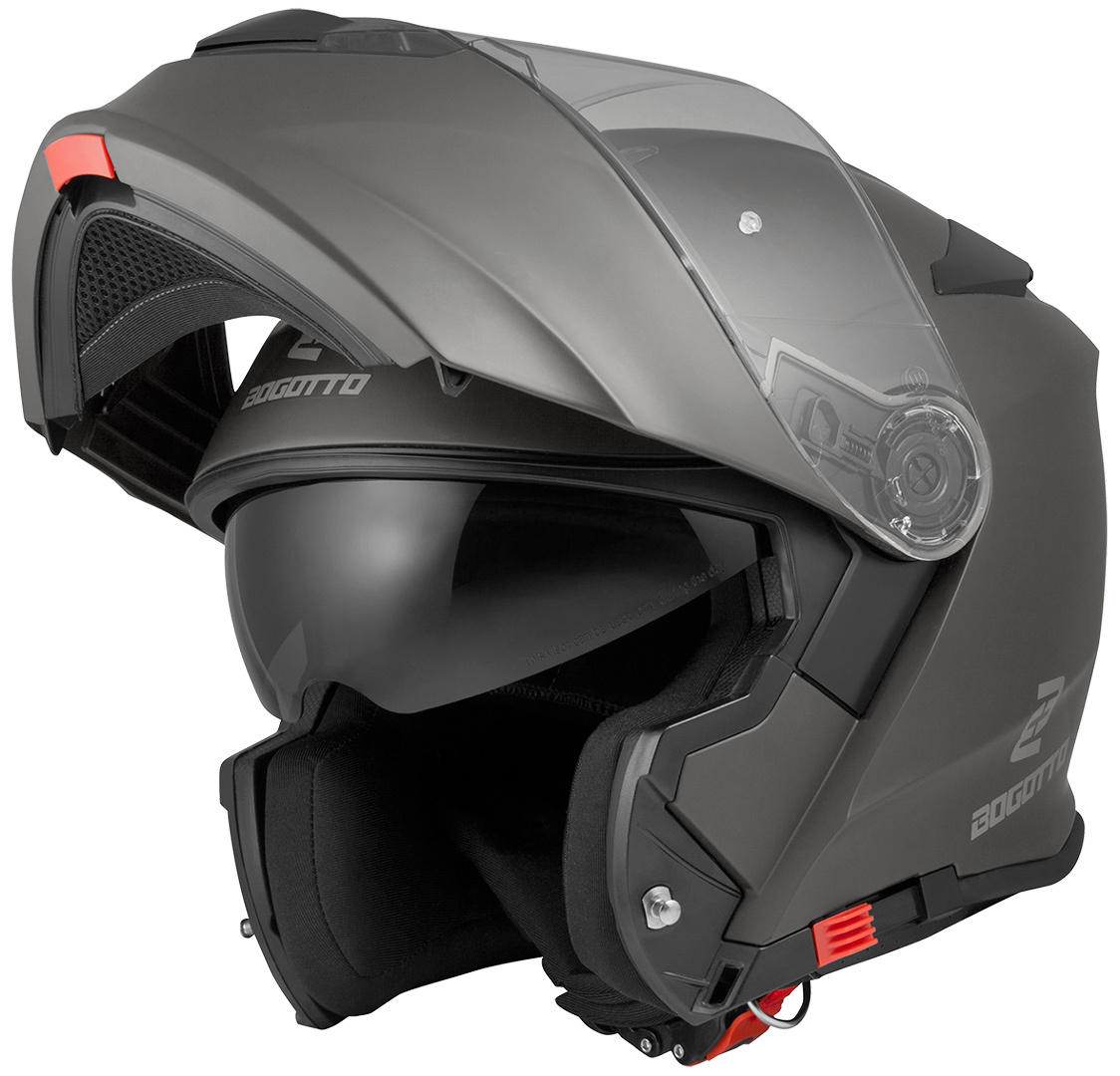 Bogotto V271 Motorfiets helm, zwart-grijs, afmeting L