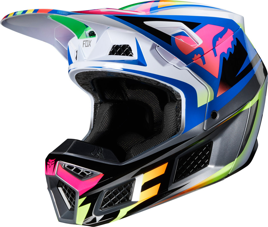 Fox Racing Idol Mens V3 Off-Road Motorcycle Helmet Light Grey/X-Large 
