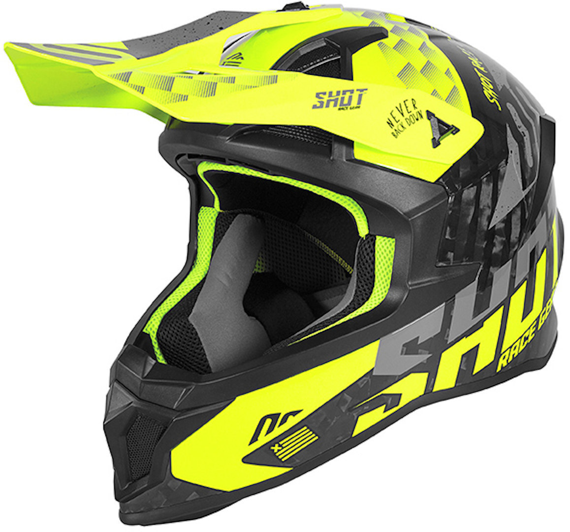 Shot Lite Carbon Rush Motocross Helmet, yellow, Size XS, yellow, Size XS