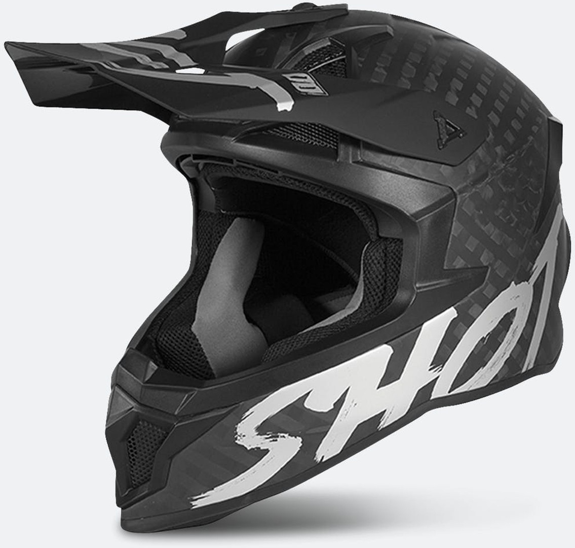 Shot Lite Solid Carbon Motocross Helmet, silver, Size XS, silver, Size XS