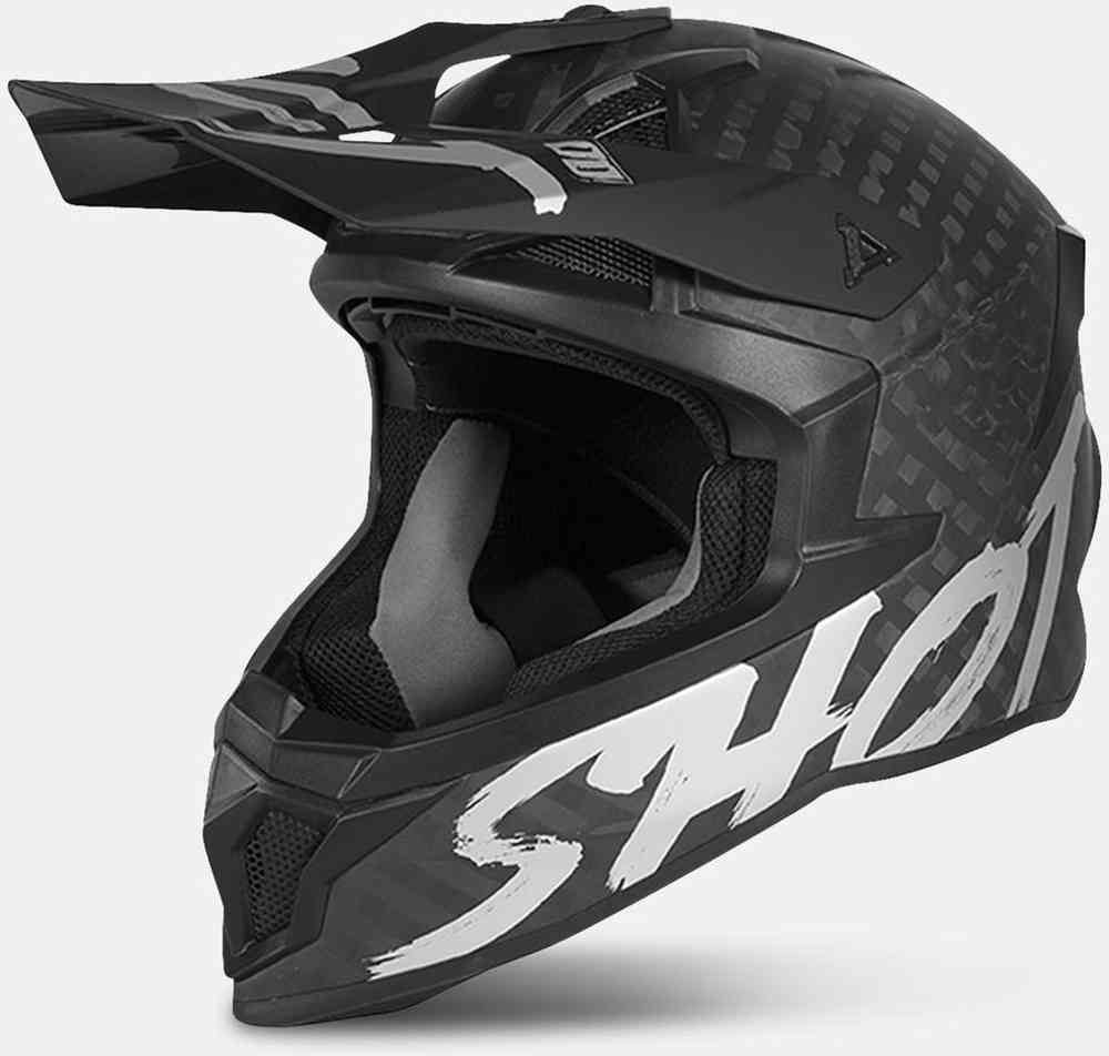 Shot Lite Solid Carbon Motocross hjelm