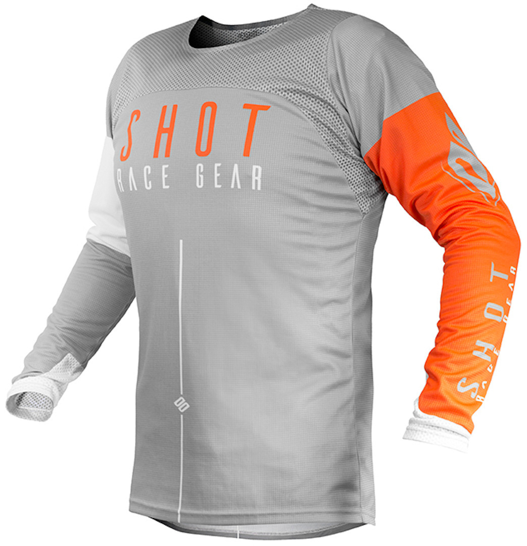 Shot Aerolite Alpha Motocross Jersey, grey-orange, Size S, grey-orange, Size S