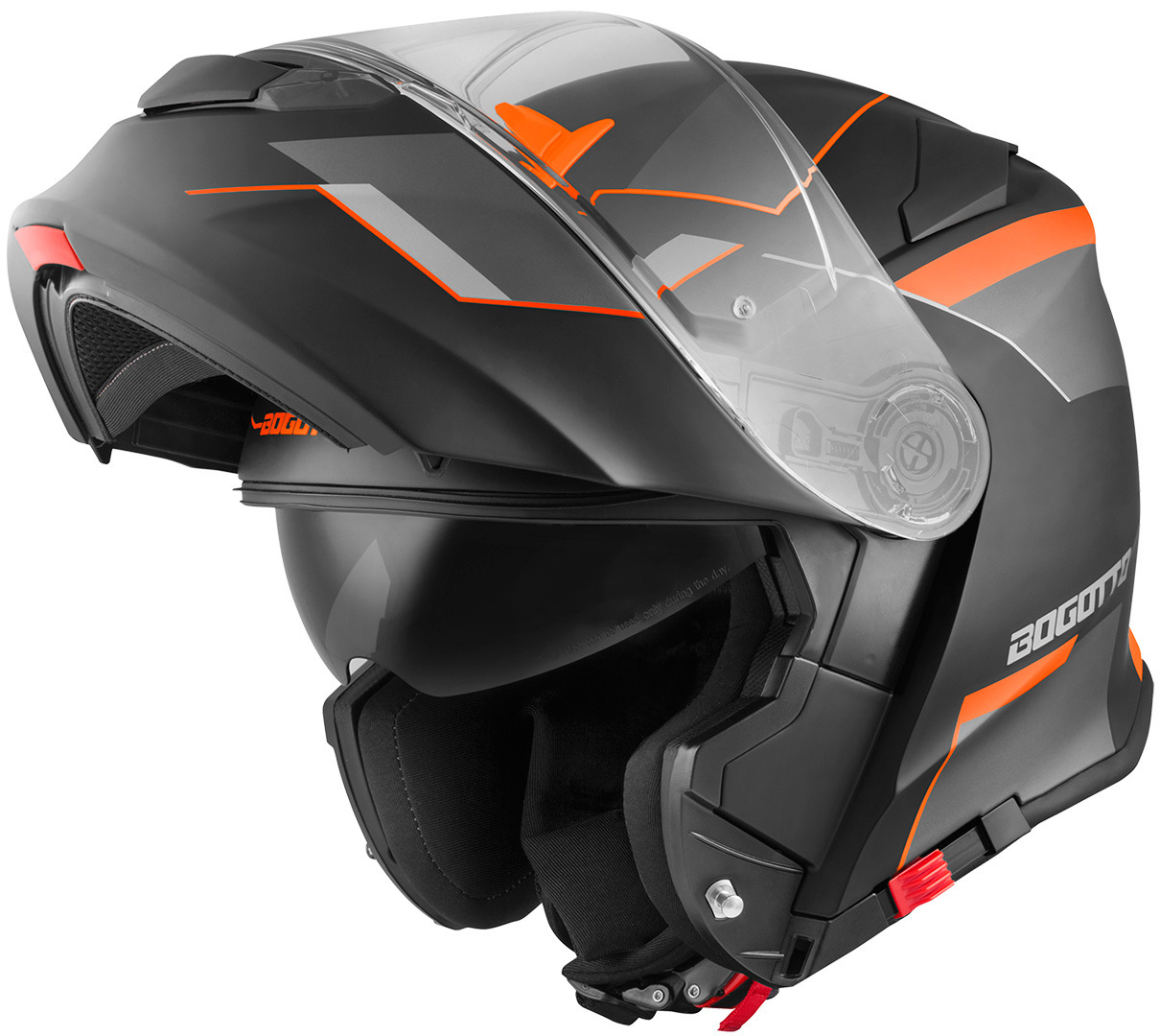 Bogotto V271 Delta Helmet Helm, zwart-oranje, afmeting XL