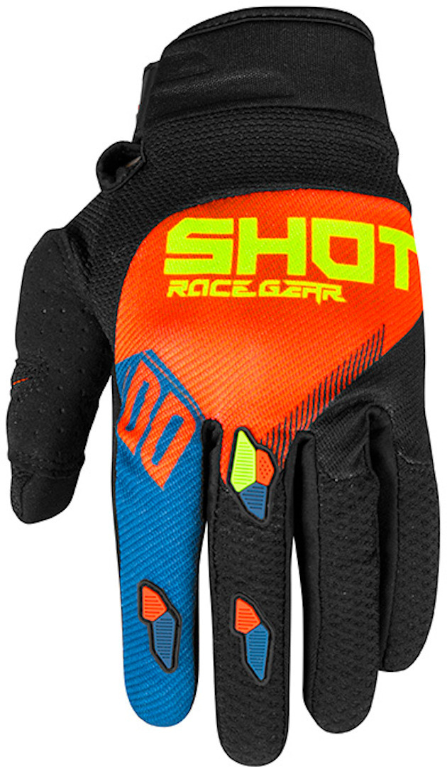 Shot Neon Contact Trust Motocross Gloves, blue-orange, Size 3XL, blue-orange, Size 3XL
