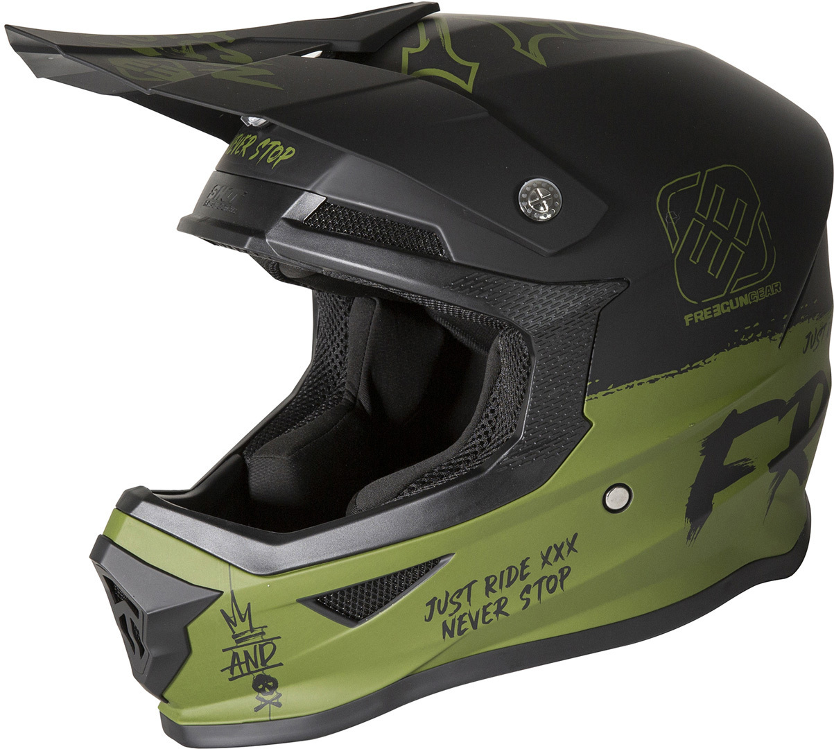 Freegun XP4 Speed Motocross Helmet, green, Size 2XL, green, Size 2XL