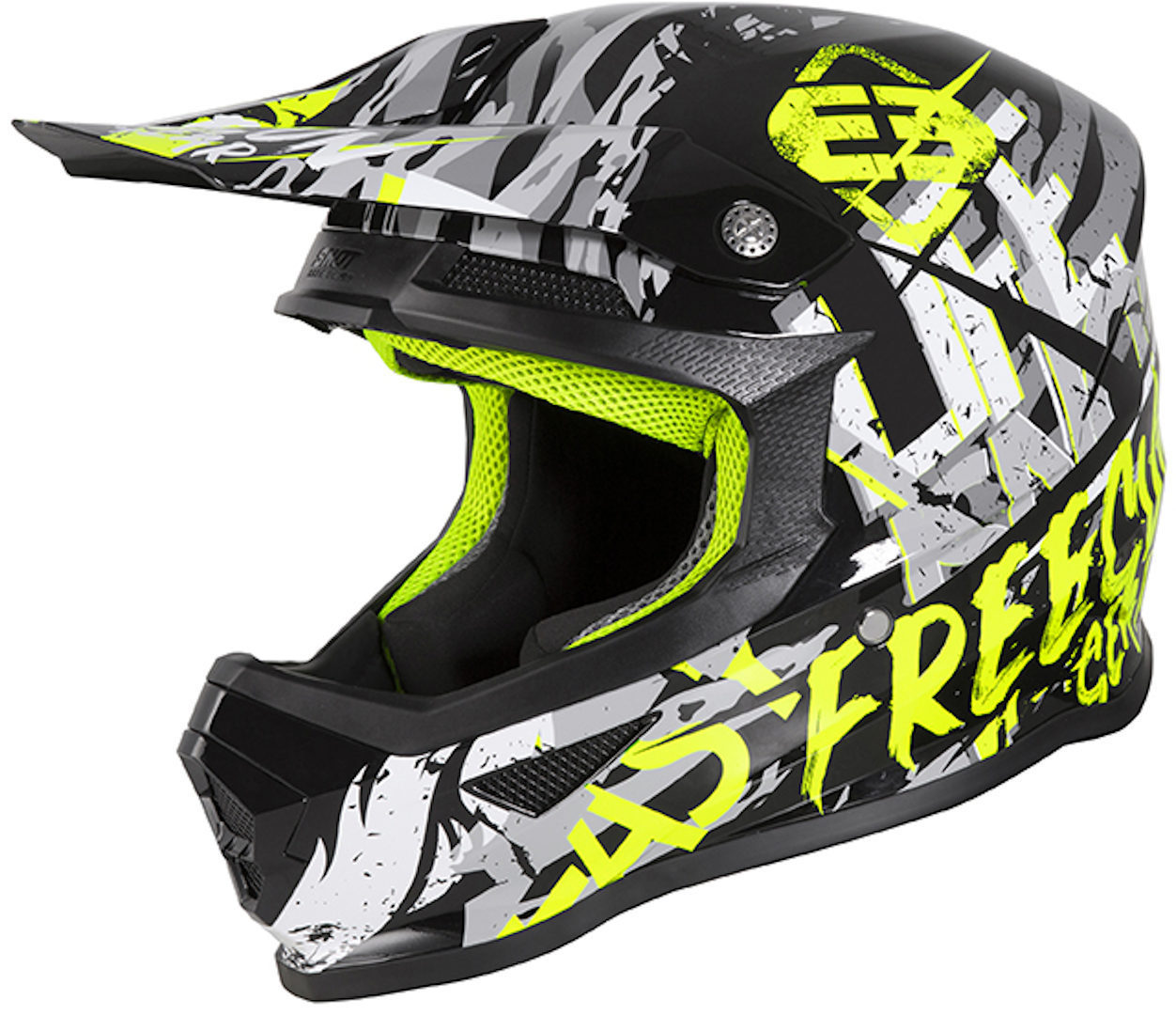 Freegun XP4 Maniac Motocross Helmet, black-yellow, Size XS, black-yellow, Size XS