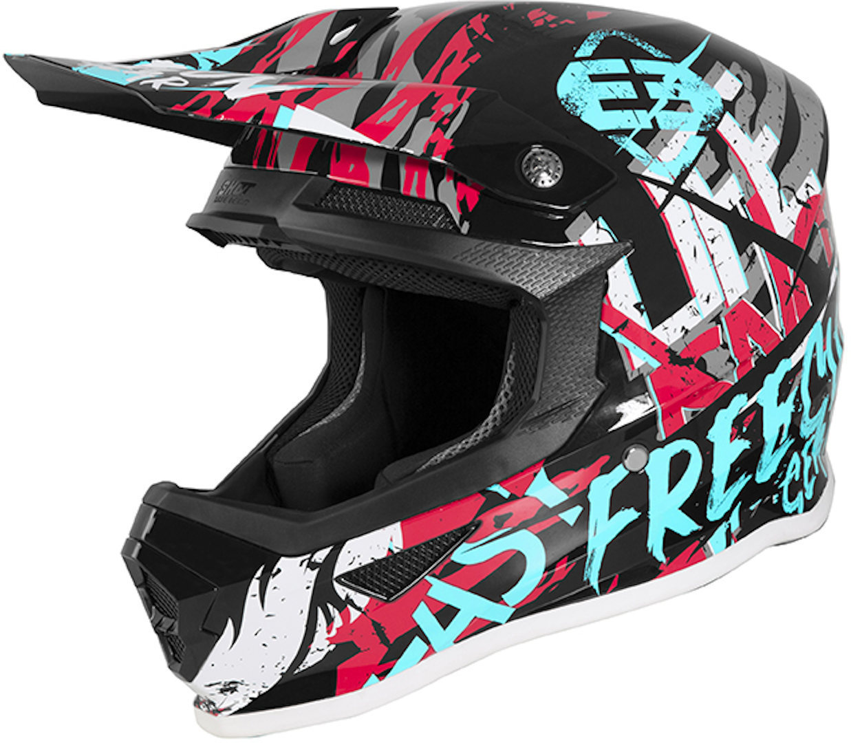 Freegun XP4 Maniac Motocross Helmet, black-pink, Size XL, black-pink, Size XL