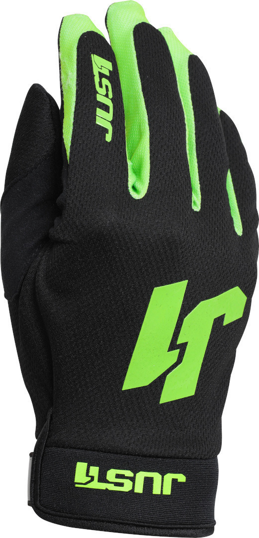 Just1 J-Flex Motocross Gloves, black-green, Size L, black-green, Size L