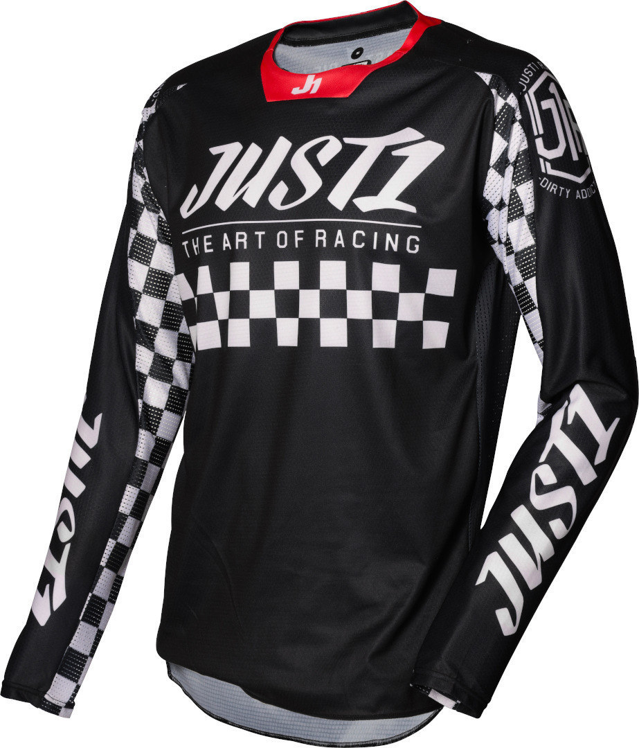Just1 J-Force Racer Motocross Jersey, black-white, Size S, black-white, Size S