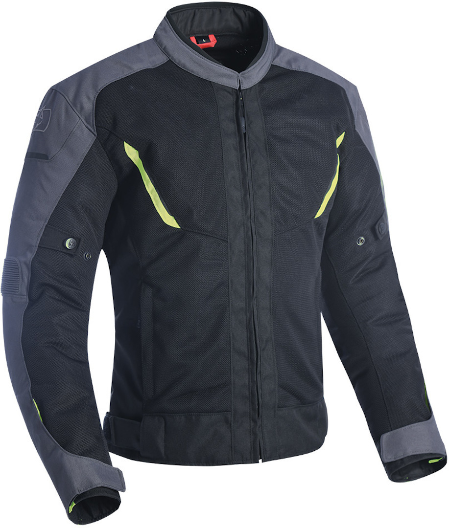 Oxford Delta Air Motorcycle Textile Jacket, black-grey-yellow, Size M, black-grey-yellow, Size M
