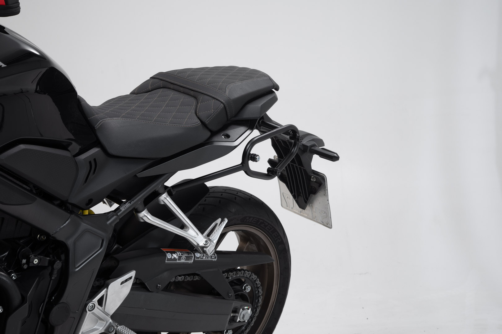 Side view of SW-Motech SLC side carrier left - Honda CBR650R (18-20) / CB650R (18-20).